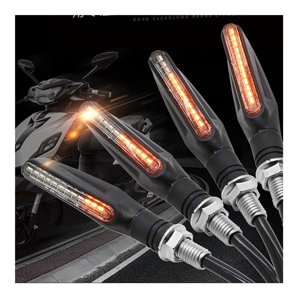Indicateurs de Tournage de Moto 4pc Moto 12LED Clignotant Clignotant Fluide De Frein Lampe Flicker Bendable Indicateur