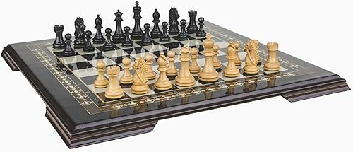 Juego de ajedrez hecho a mano de lujo, Ajedrez de madera EBONIZADO Mosaico Negro, Extra Queens