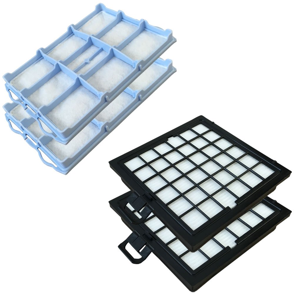Paktrade Super Set - 2 Hepa Filter + 2 Motor Protection Filter For Siemens Bosch Vs08g... / Bsg8... Series