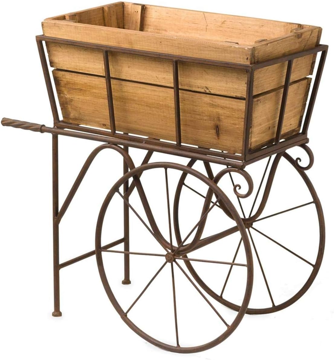 Wooden Wagon Planter/Drink Holder with Wheels