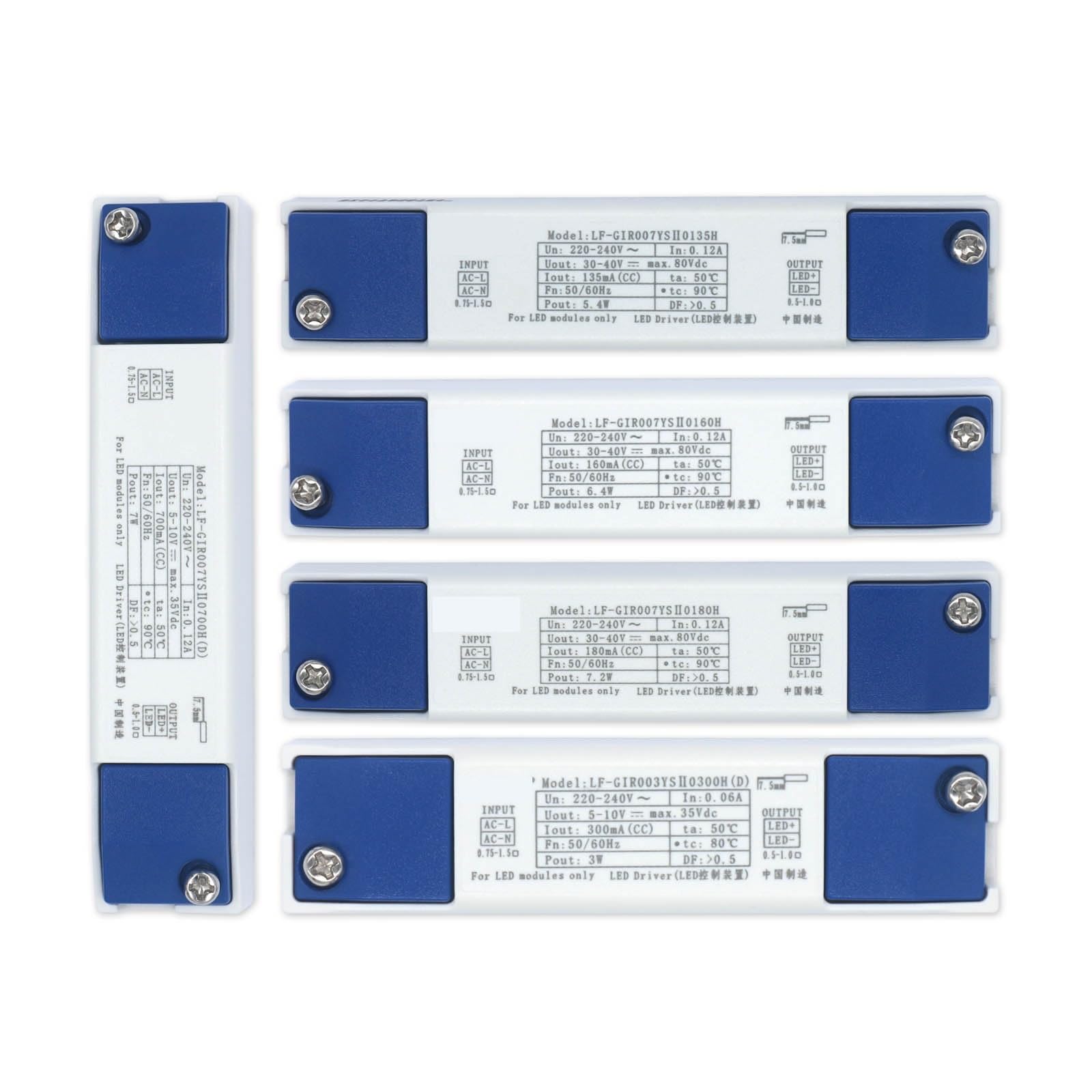 1PCS LF-GIRxxx 3W 5.4W 6.4 W 7W 7.2W LED Driver DC5-10V DC30-40V LED Panel Light Power Supply AC220V 240V Lighting Transformer(3W DC5-10V 300mA)