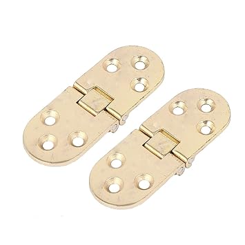 ELECTROPRIME Window Cabinet Door 80mmx30mm Metal Butt Hinge Gold Tone 2pcs