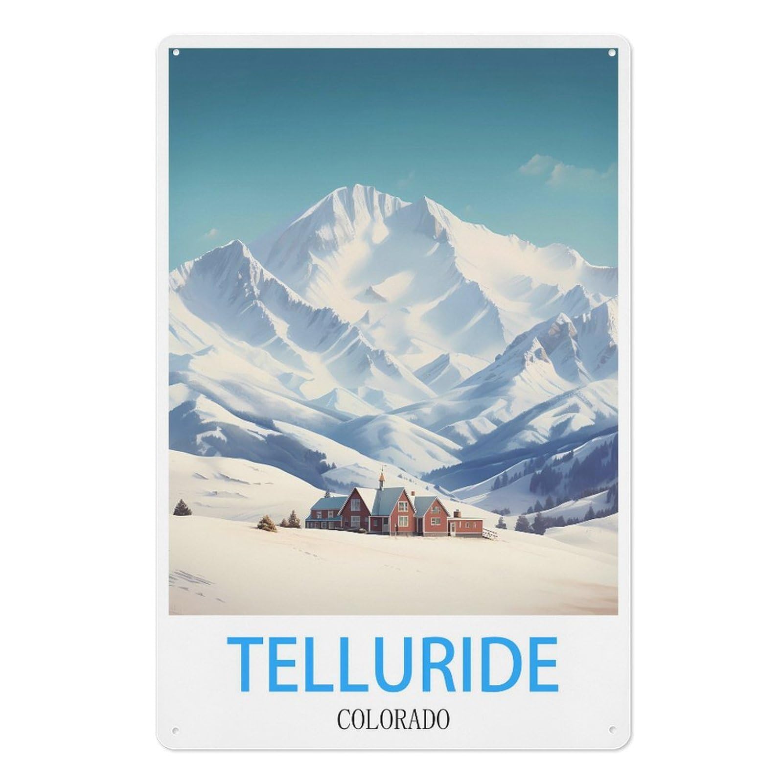 Telluride Colorado Retro Design Tin Painting Vintage Tin Sign 08x12inch(20x30cm) Wall Art for Home Office Bedroom Living Room Cafes Wall Decor