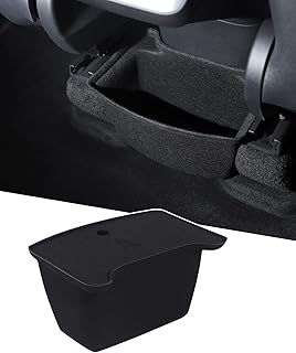 YONZEE Storage Box Compatible with Tesla Model Y Accessories Rear Center Console Flocking Underseat Organizer Tray, Backseat Second Row Organizer Container Trash Can Replacement
