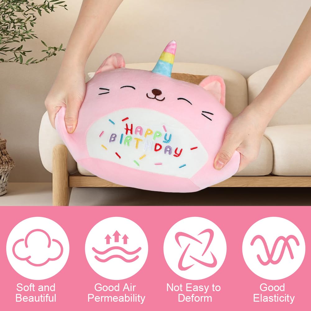 Vicloon Pluszowa poduszka, pluszowa poduszka w kształcie kota, kawaii miękka zabawka, pluszowe zwierzęta, super miękka, pluszowa lalka, prezent dla dziewczynki w wieku 3 lat (jednorożec, 24 cm)