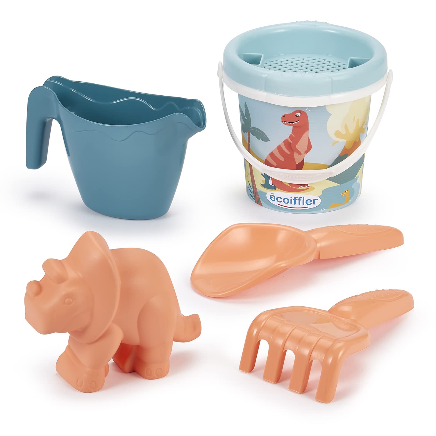 écoiffier Smoby - Trolley da giardino con secchiello e accessori con dinosauri, per bambini dai 18 mesi, 7600000465