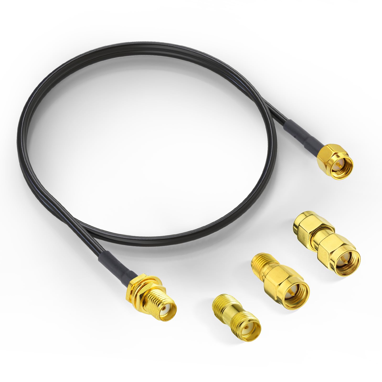 3 adaptadores SMA de 50 ohmios con cable prolongador de 3 pies 8