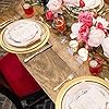Tarklanda 100 Pcs Round Gold Placemats, 13.3" Mirror Foil Decorative Table Place Mats Mirrored Disposable Paper Placemat For Dining Table Valentines Day Wedding Birthday Party Decor