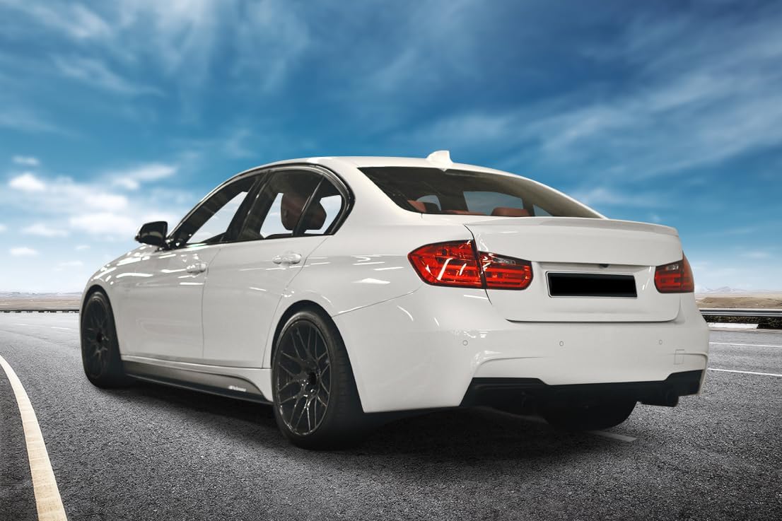 Side Skirts Compatible with 2012-2018 F30 3 Series, M-Tech Style Unpainted Black Exterior Side Bottom Line Extensions Splitter Lip by IKON MOTORSPORTS, 2013 2014 2015 2016 2017
