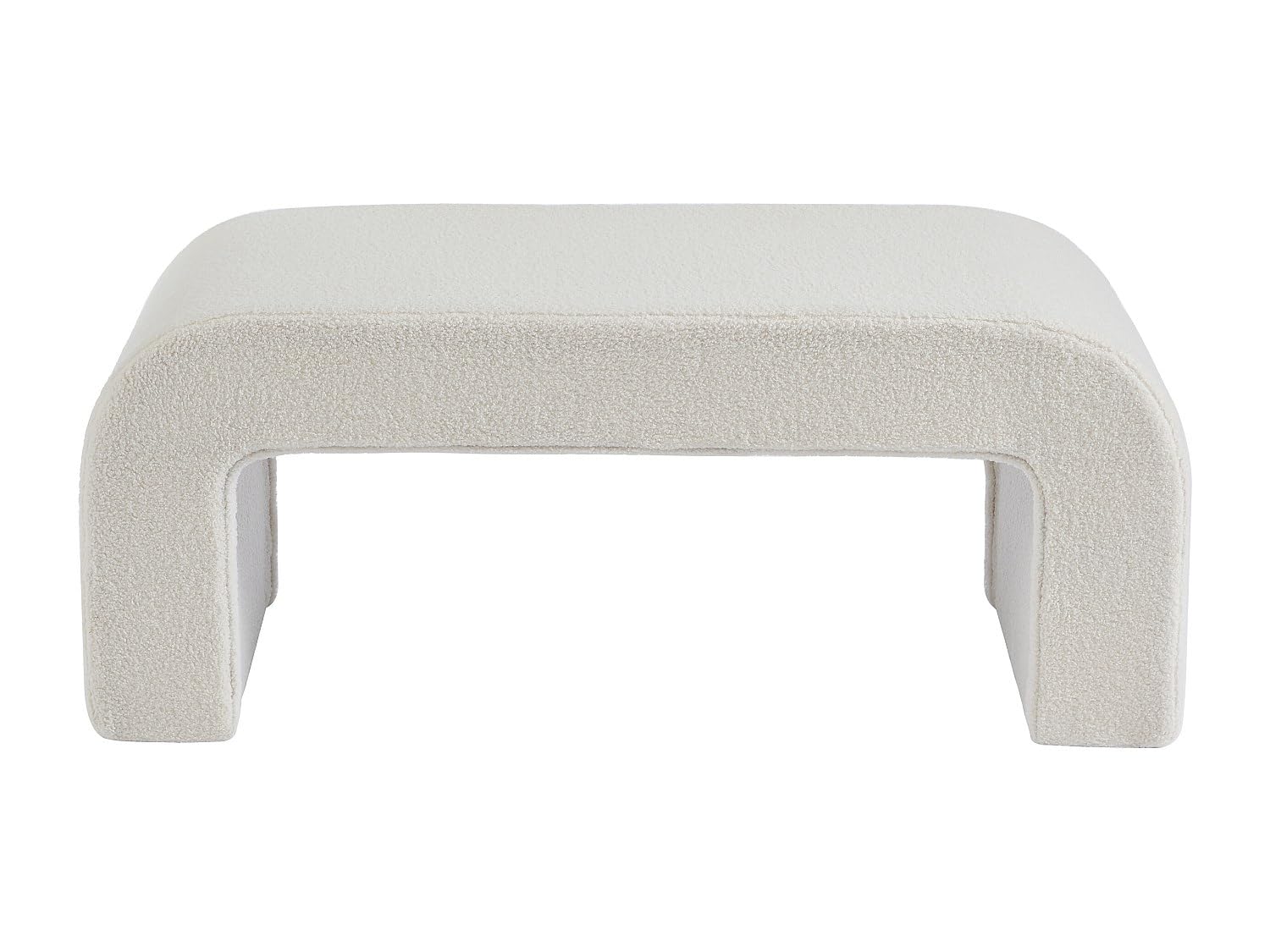 Vente-unique - Banc en Tissu Bouclette - Blanc - CALVELO