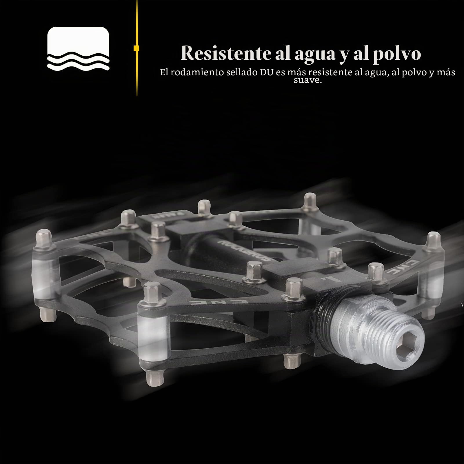 ROCKBROS Pedales Bicicleta, Pedales de Aluminio Antideslizantes Ligeros para Ciclismo MTB Bicicleta Carretera, 9/16 Pulgadas