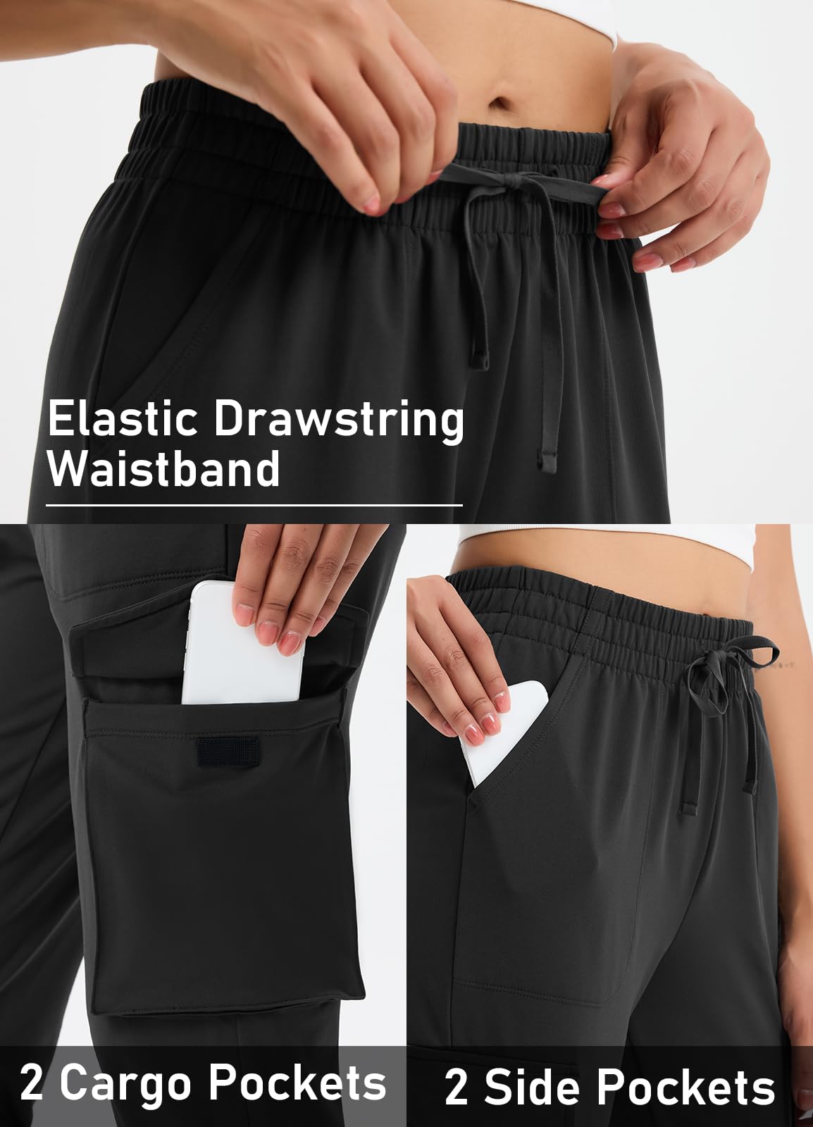Pantaloni da jogging da donna foderati in pile, impermeabili, invernali, da trekking, da neve