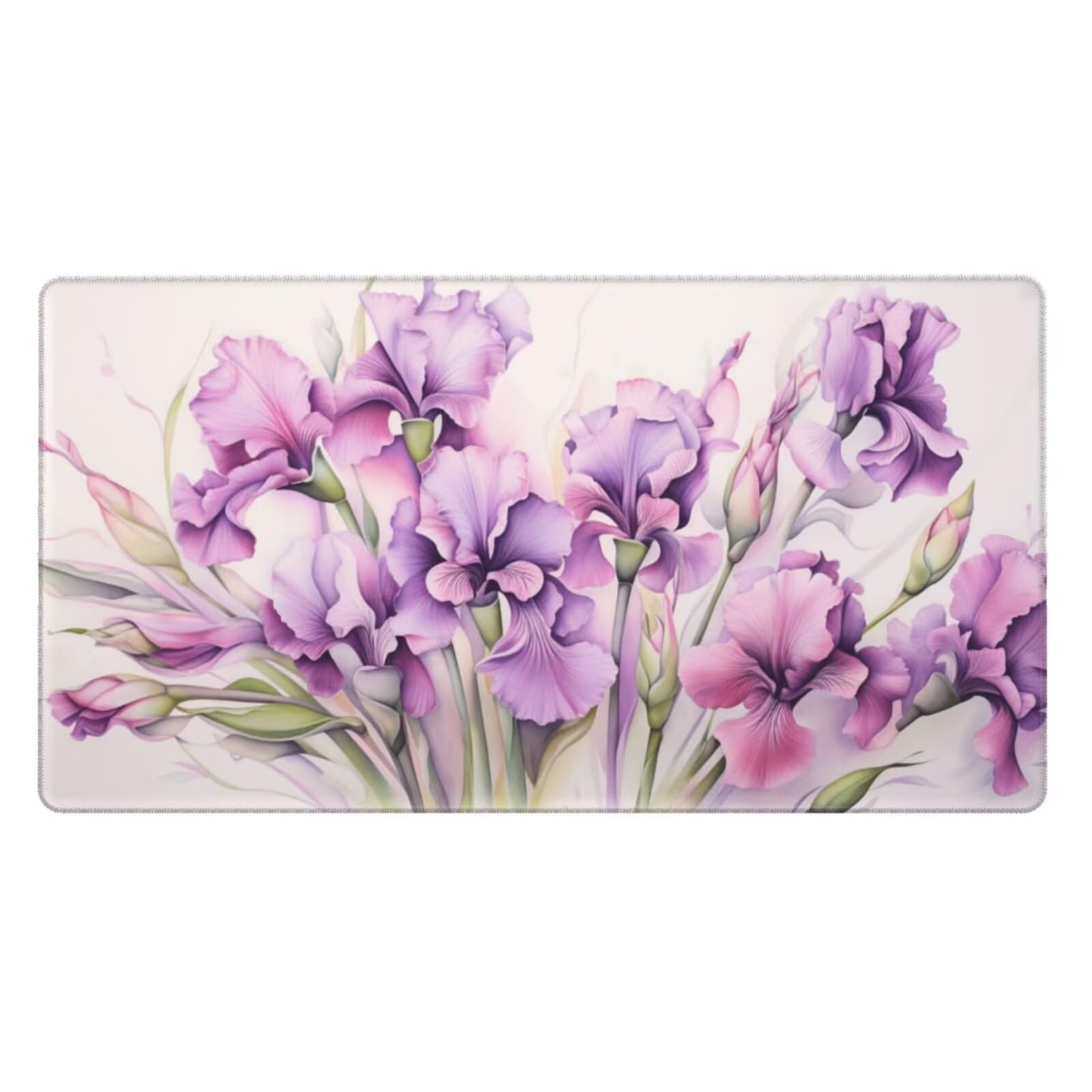 Alfombrilla de Ratón Gaming Grande XXL 1200x600x4mm con Bordes Cosidos, Tela de Micro Tejido, Base Goma Antideslizante y Mouse Pad, para Teclado Jugadores Escritorio, PC, Oficina Flores Moradas Y6595