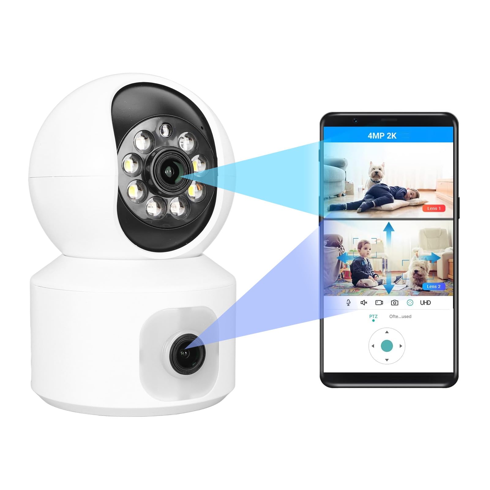 banapoy Telecamera Sicurezza per Interni con Rilevamento Movimento (Spina europea)