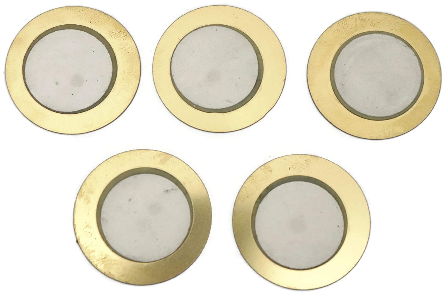 (PACK OF 10) 35 MM Piezo Ceramic Elements Sounder Sensor Trigger Drum Disc + Wire Copper Piezoelectric Buzzer Copper 35MM