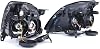 Clear glass headlight black