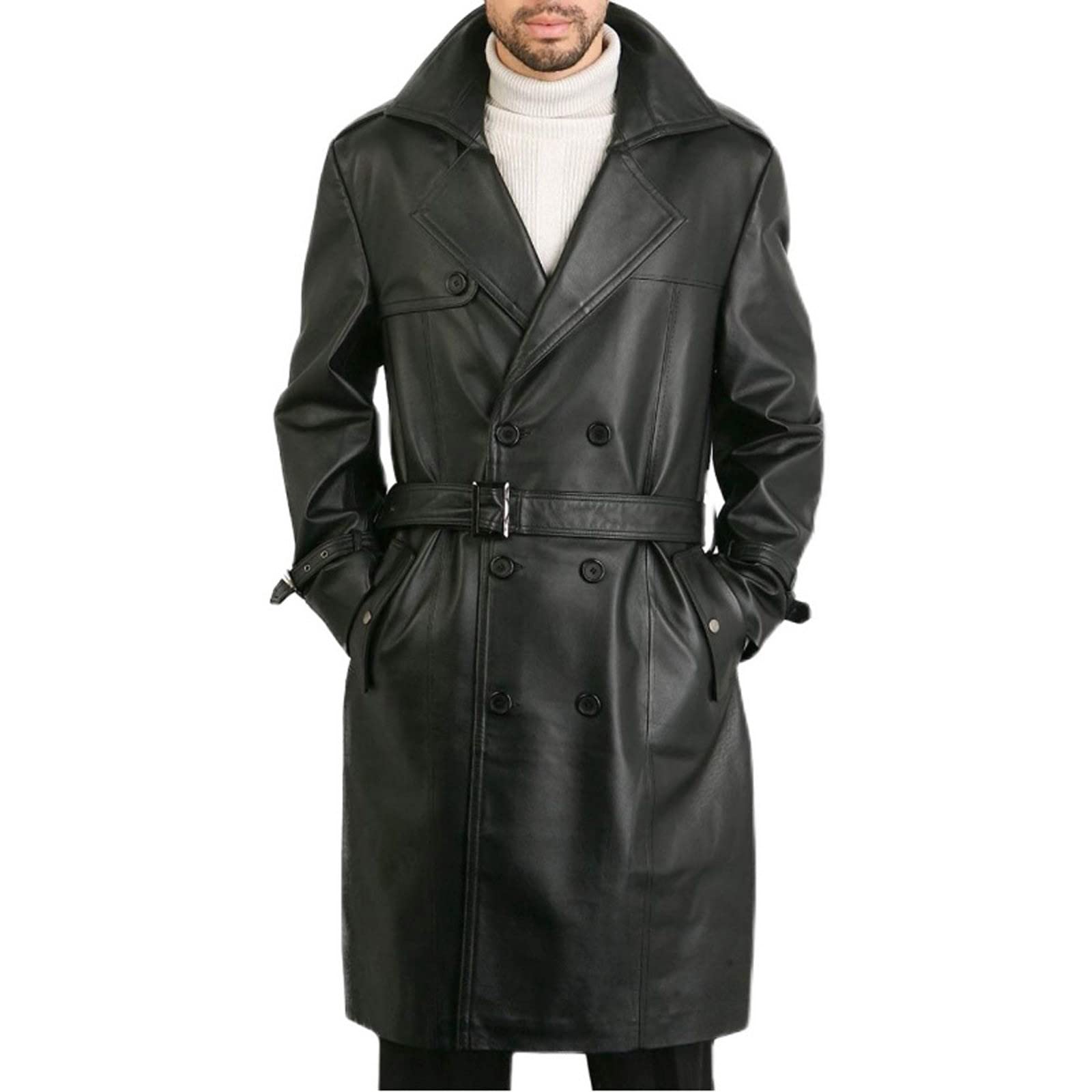 Blouson en PU veste texture mate homme pour motard vintage