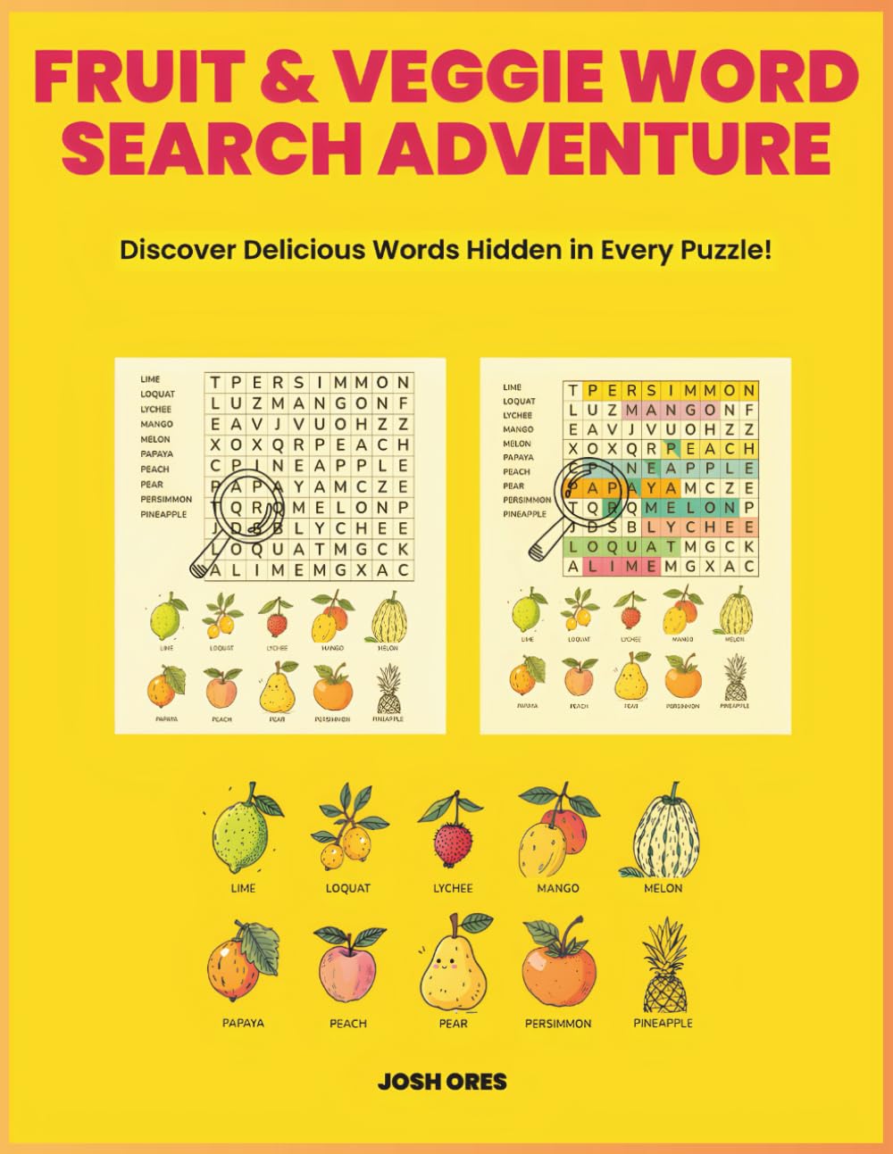 Fruit & Veggie Word Search Adventure: Discover Delicious Words Hidden in Every Puzzle!