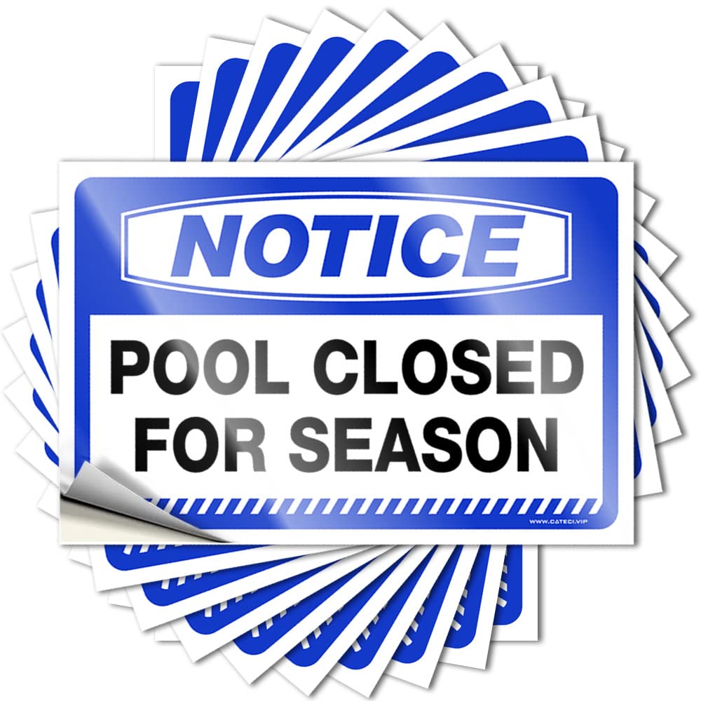 Saying Dorm Door Decorations Custom Stickers, Soft Bath Waterproof Notice Pool Closed for Season for Hydro Flask | Spicy Vinyl Decals for Classroom Holiday Gift(12X18CM)