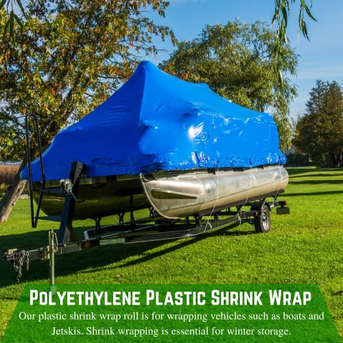 Farm Plastic Supply SHRINKBLUE941 Polyethylene Plastic Shrink Wrap - 7 Mil (14' X 125') – Blue Boat Shrink Film thumb #2