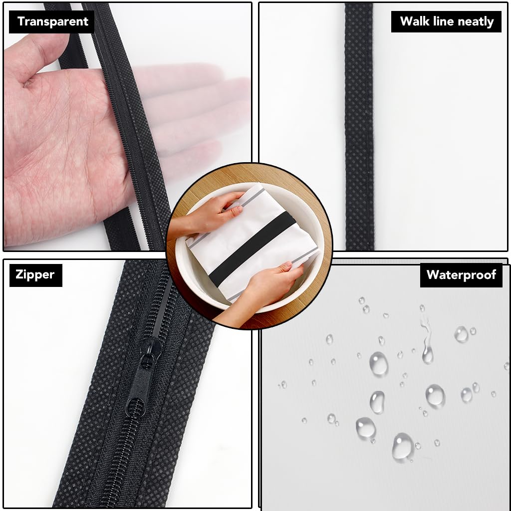 Garment Bags,6PCS Dustproof Garment Covers PEVA Translucent Clothes Covers with Zip Moth Proof Suit Protector Bags Waterproof Dress Covers for Shirts Coats Costumes-(60 * 100cm,60 * 120cm) - Image 4
