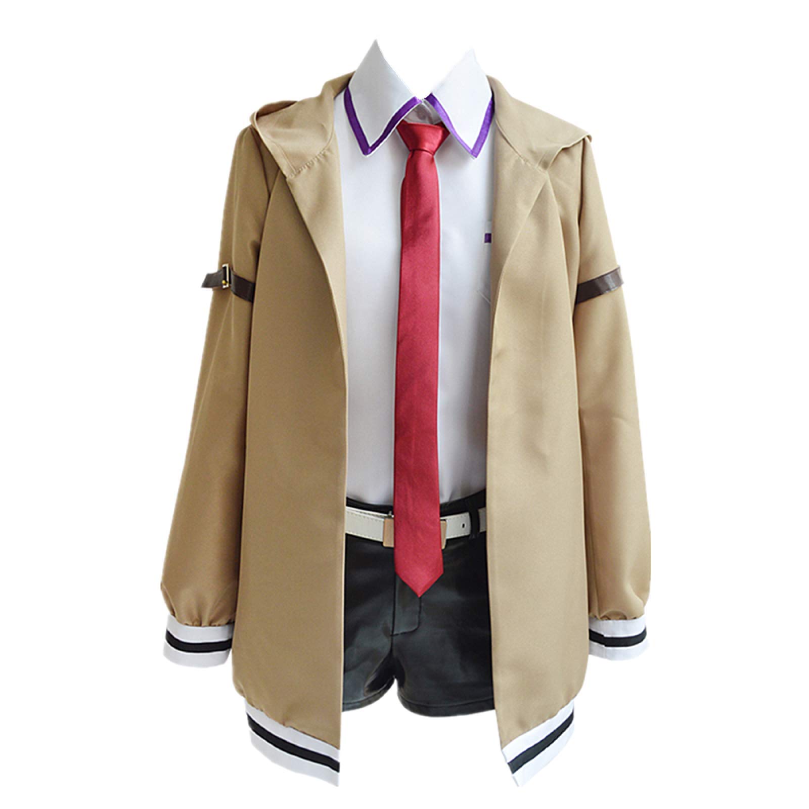 Charous Women's Khaki Anime Steins;Gate Cosplay Costume,Makise Kurisu Uniform Used For Halloween Christmas Carnival Theme Party Cosplay