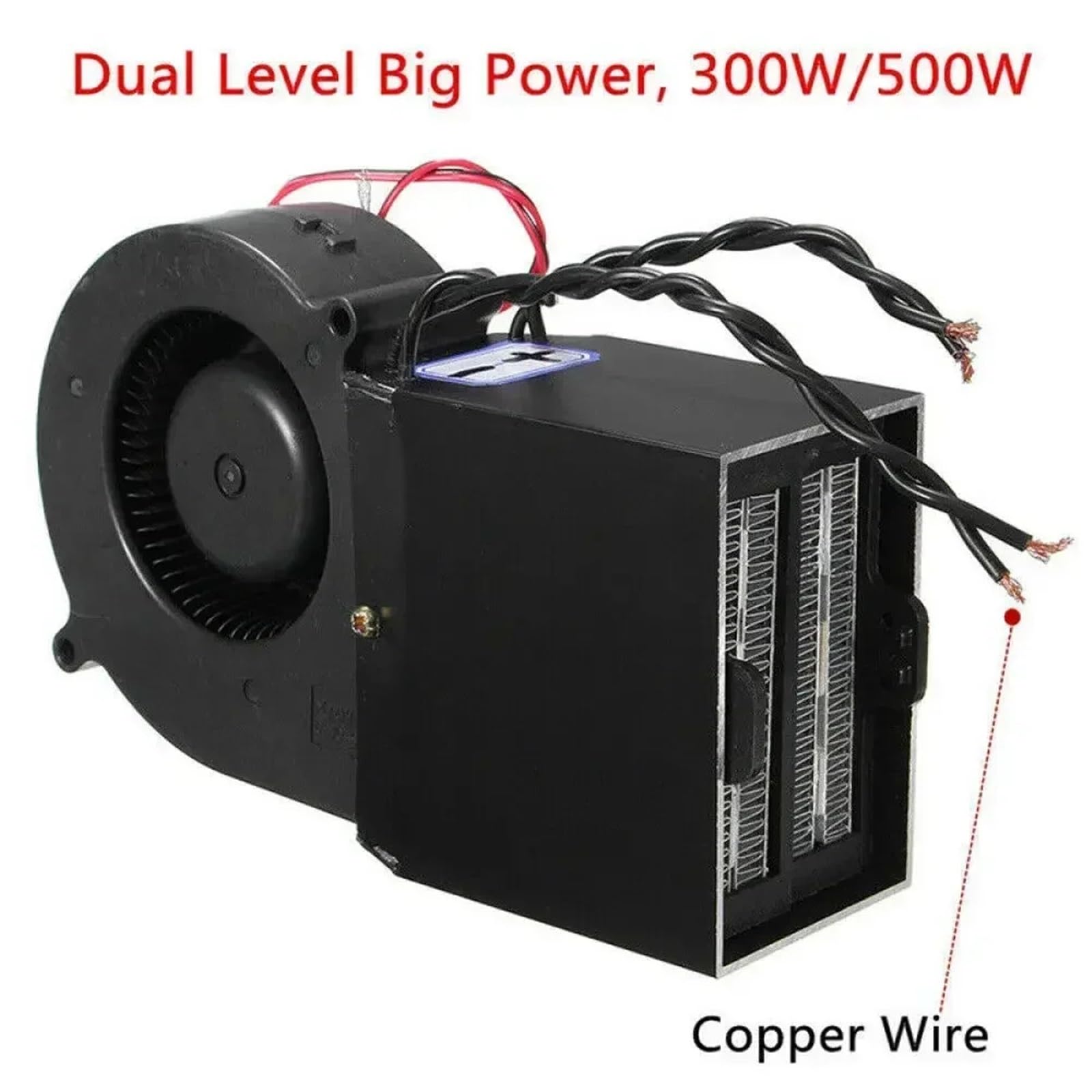 Calentador de Coche Calentador de Coche portátil, Potente, Doble turbina, 12 V, 150 W-350 W/24, 300 W-500 W, con calefacción rápida y descongelación(12V)