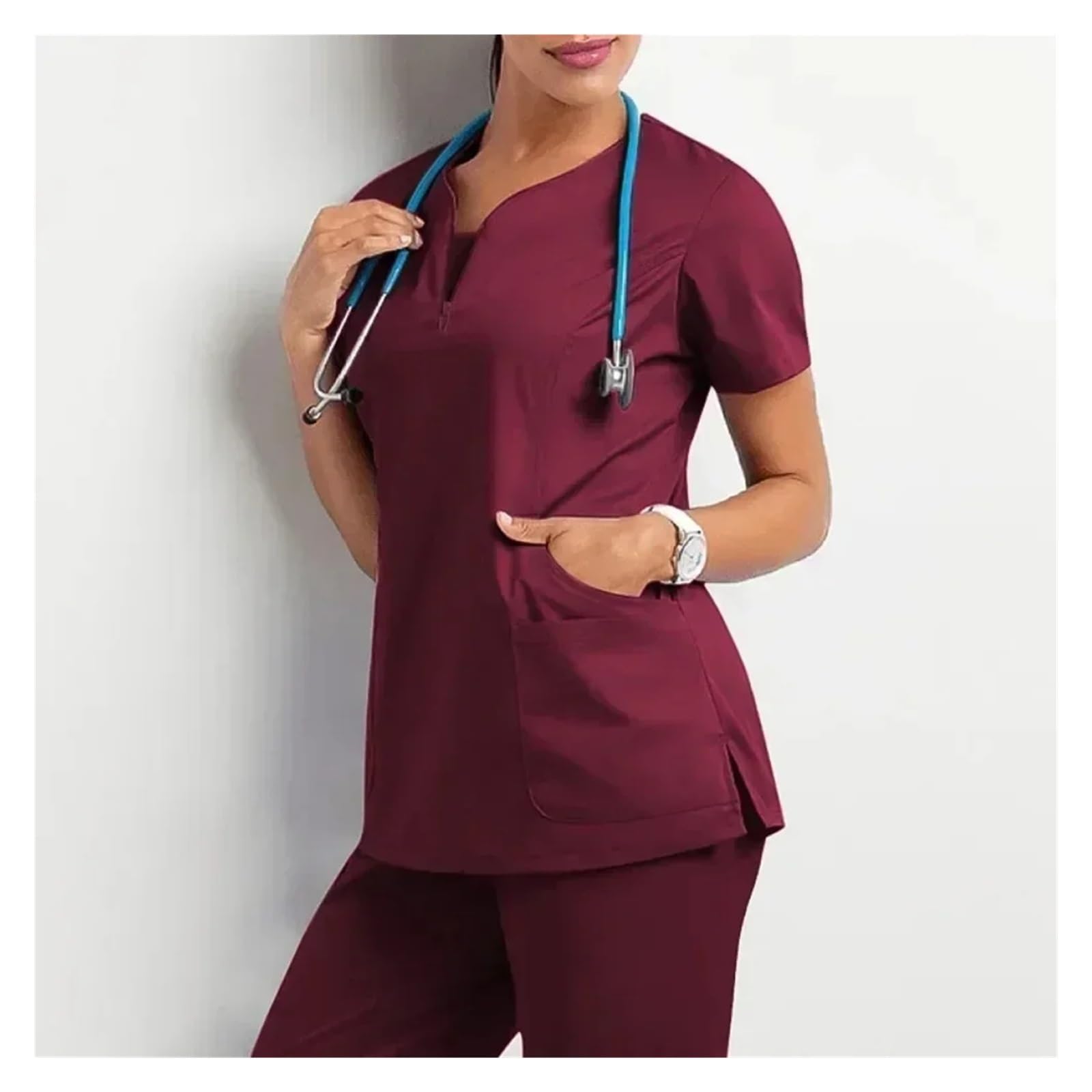 Accesorios Hospital Salón de belleza Médico Uniforme enfermería Farmacia informal Trabajo Manga corta Uniformes