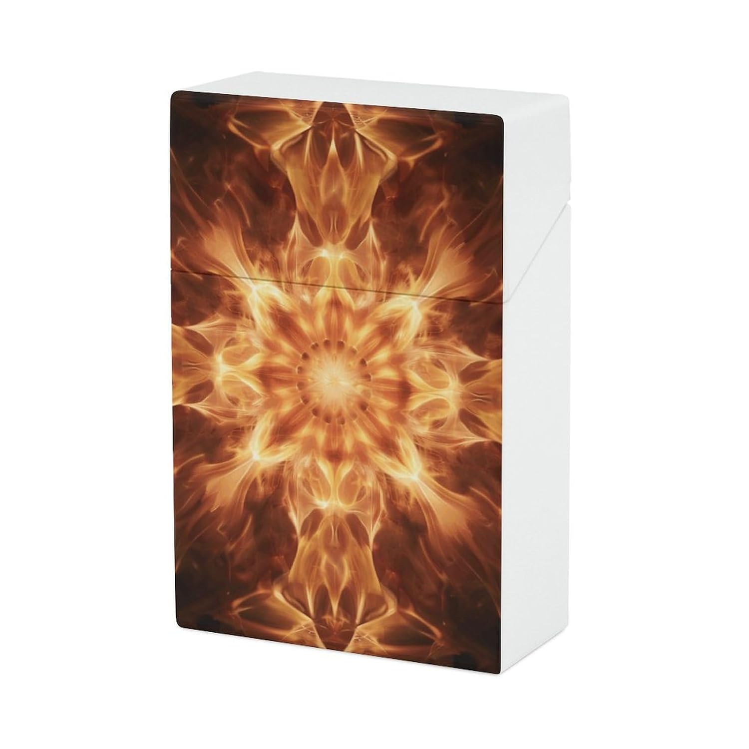 Beautiful Flame Pattern Cigarette Case with Switch Flip Closure, Cigarette Holder Case for Men Women, Cigarettes Smoking Accessories, Plastic Box for Smoke, Cigarette Hard Box Holder