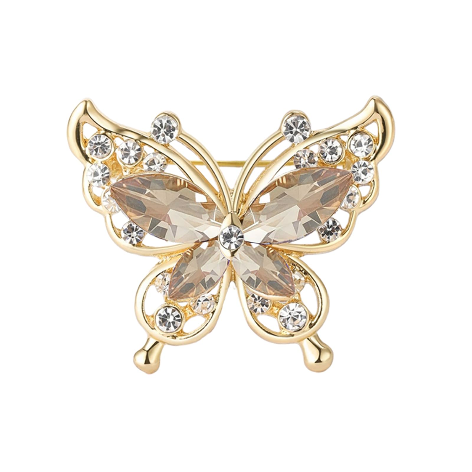 Butterfly Brooch Pins Chic Romantic Elegant Rhinestone Crystal Insect Brooch Pin Women Corsage Scarf Shawl Clothing Accessories Wedding Party Banquet