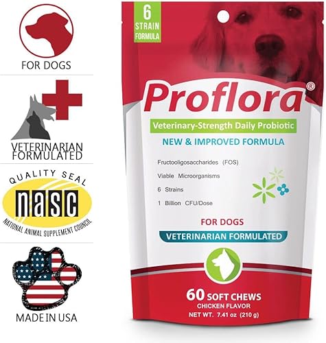 Miniatura 9 de Proflora Masticables blandos probióticos para perros, probióticos diarios de fuerza veterinaria, salud de la digestión, mejora el sistema