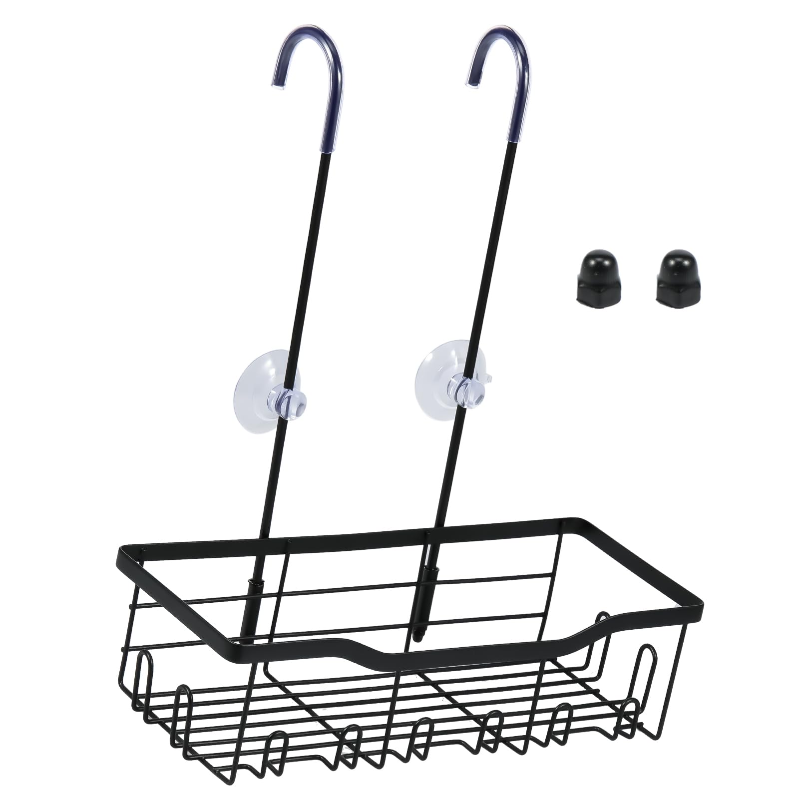Nihuifdpy Black Hanging Shower Caddy, Stainless Steel Over Door Shower Shelf With 360° Rotatable Hooks, No Drilling Rustproof Shower Rack, Shower Accessories For Shampoo And Shower Gel(Black)