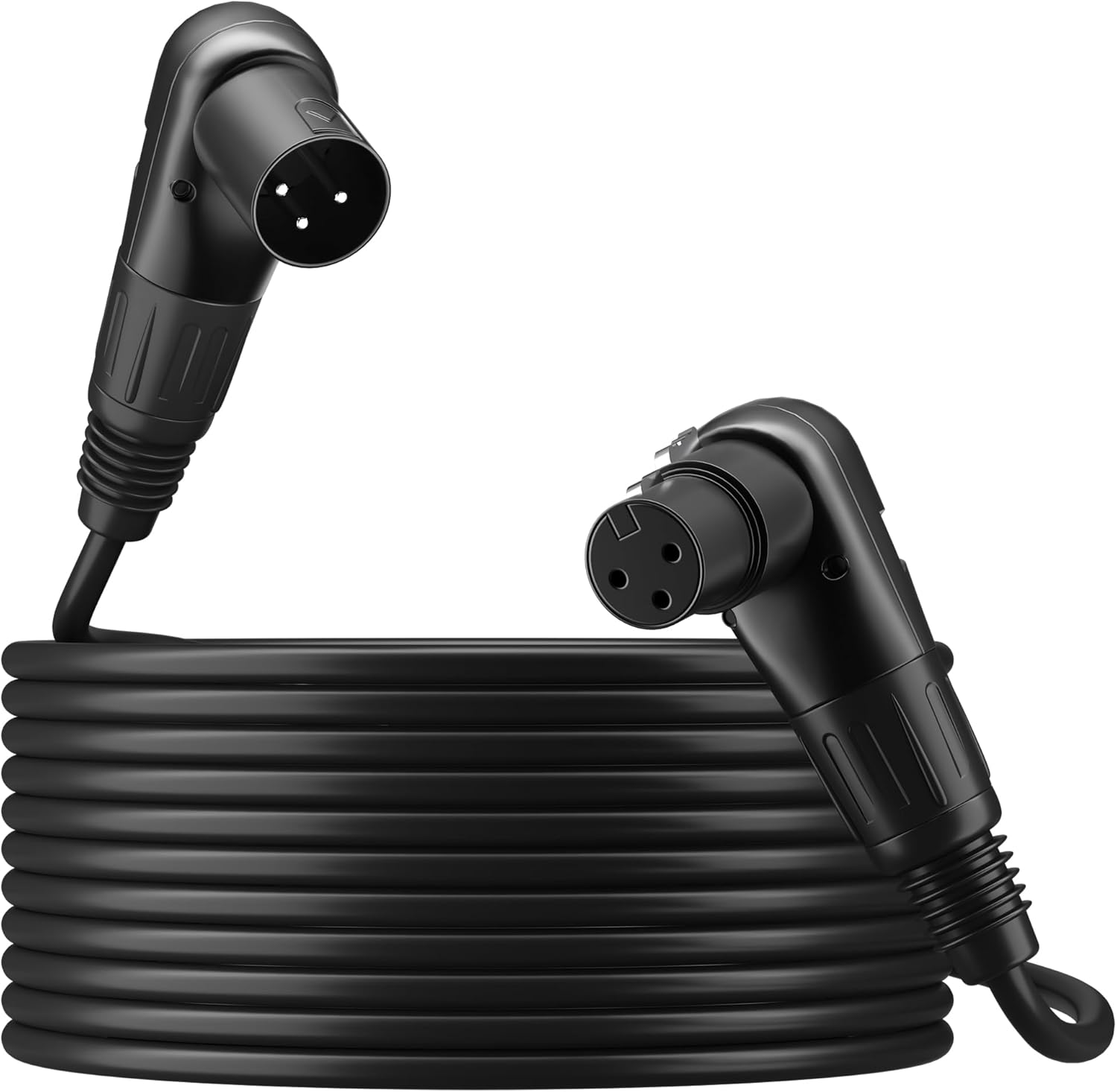 Adoreen Right-Angle XLR Male to Right-Angle XLR Female Microphone Cable 50 Ft, Adjustable 90 Degree Pro Balanced Shielded 3 Pin DMX Patch Cord for Studio Audio&DJ Stage Live Recording&Speaker System