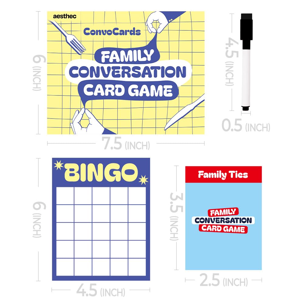 ConvoCards - 150 tarjetas de conversación familiar con tableros de bingo, divertido juego de mesa con 6 categorías de preguntas atractivas para niños, adolescentes y adultos para conectarse, noche de