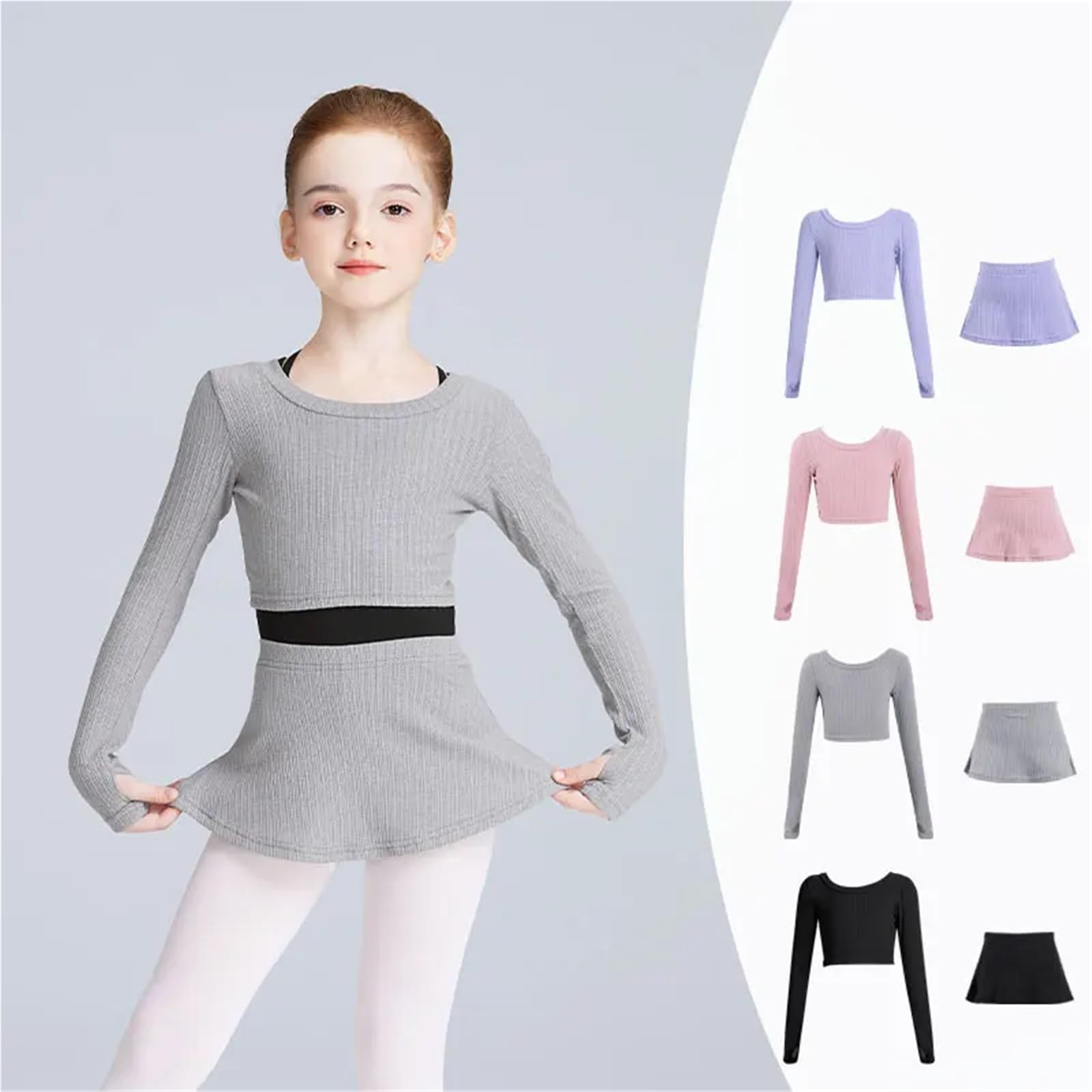 Ballet Suéter Cortos Set Conjunto de Ballet for niñas, conjuntos de trajes de Ballet for niñas, conjuntos de Tops y pantalones de Ballet, chaqueta de Ballet, abrigo de baile, Tops y pantalones cortos
