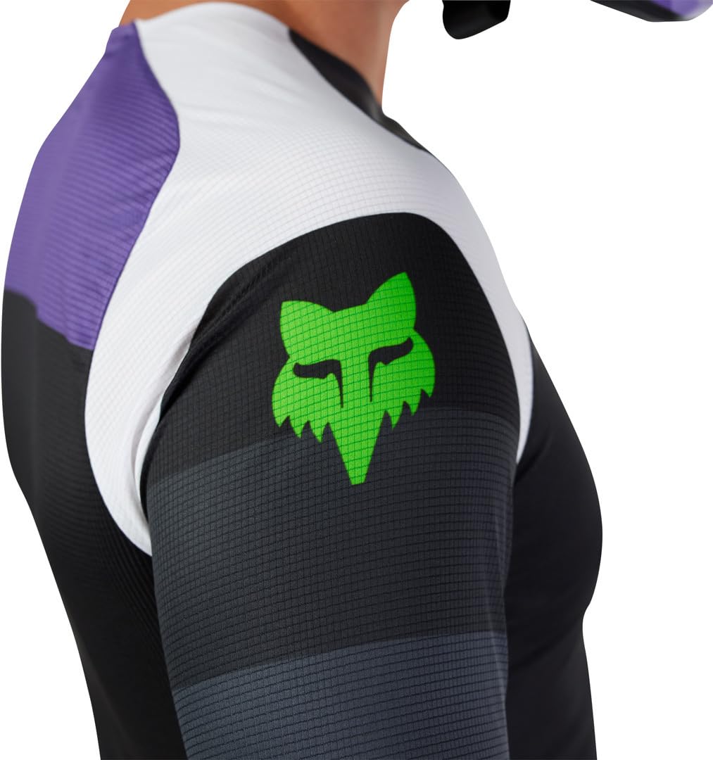 Fox Flexair Grid Maglia da Motocross, Nero/Porpora, L