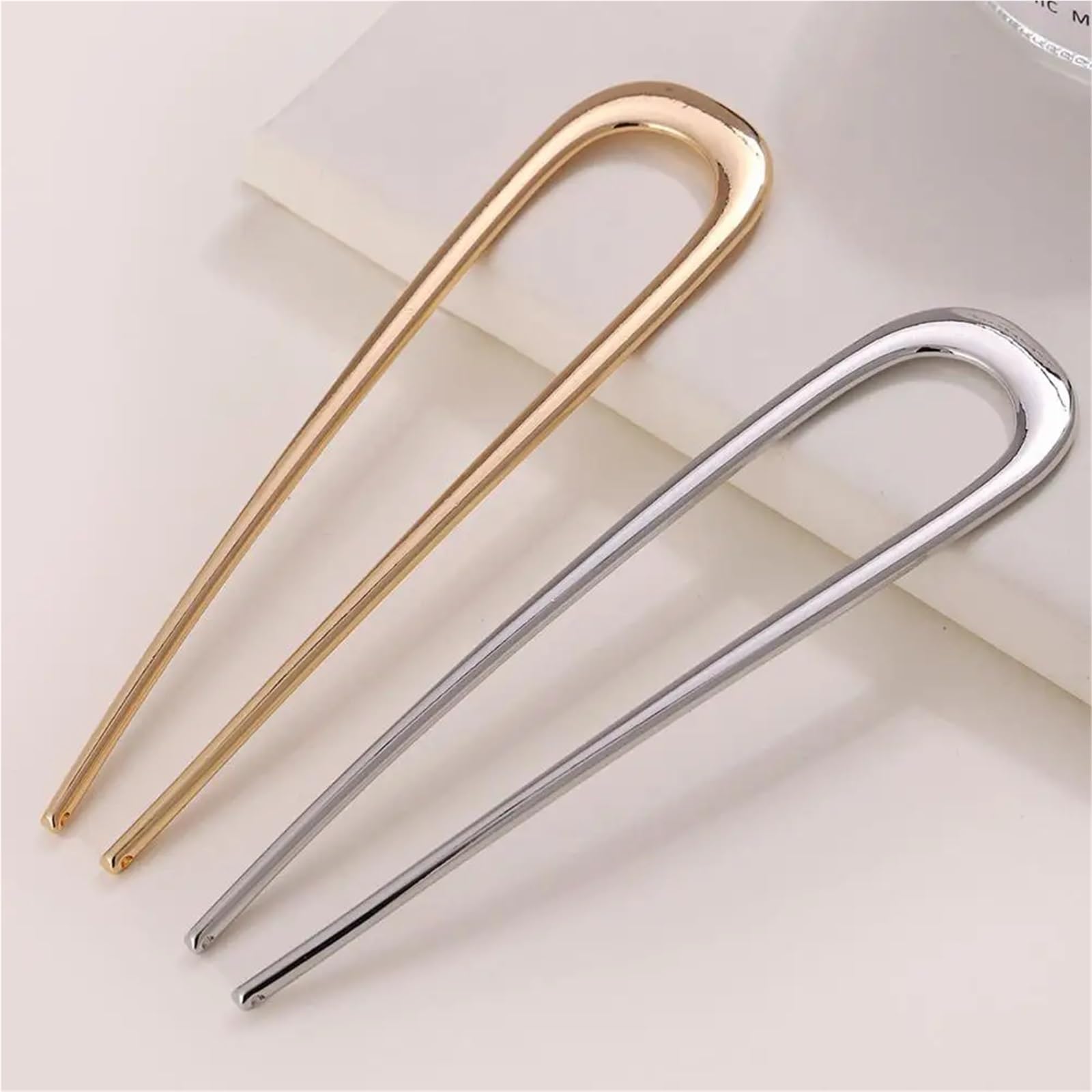 Forcine per capelli a forma di U, 10/20 forcine per capelli a forma di U, da donna: eleganti supporti per chignon lunghi e spessi, accessori per capelli Updo (argento, 20 pezzi)