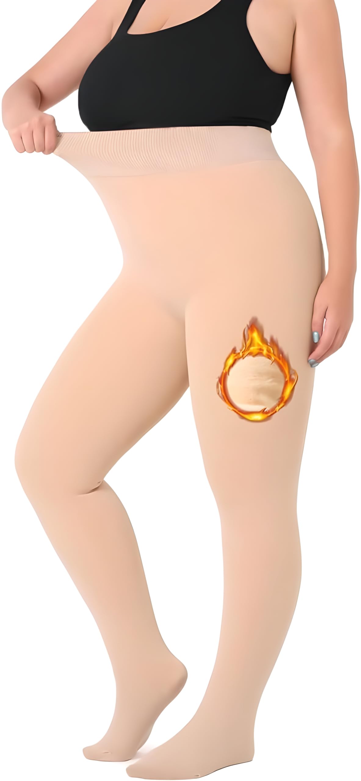 Women Warm Winter Leggings | Thick Fleece Lined Thermal Full Footed Tights | Slim Fit High Waist Fur Legging