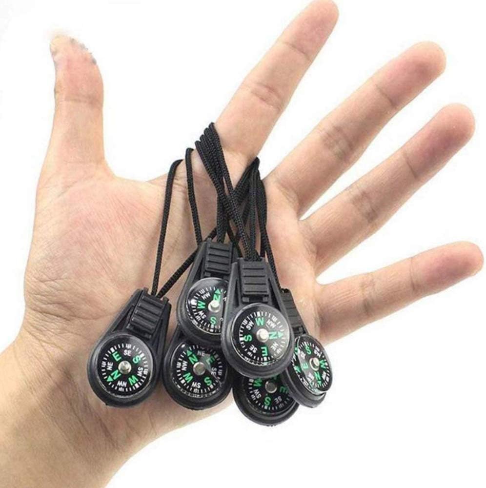 SPY SEE OPEN YOUR EYES SPYSEE Mini Survival Compass Pack of 10 - Outdoor Camping Hiking Pocket Compass Liquid Filled Mini Compass for Paracord Bracelet Necklace Key Chain