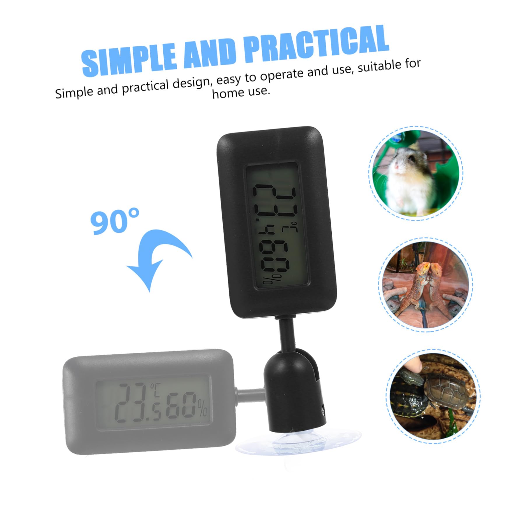 Yardwe 4stücke Reptilien Terrarium Thermometer Mit Saugnapf Drehbar Hygrometer Für Präzise Temperaturmessung Im Terrarium Aquarium Für Haustiere Einfache Installation Und Design