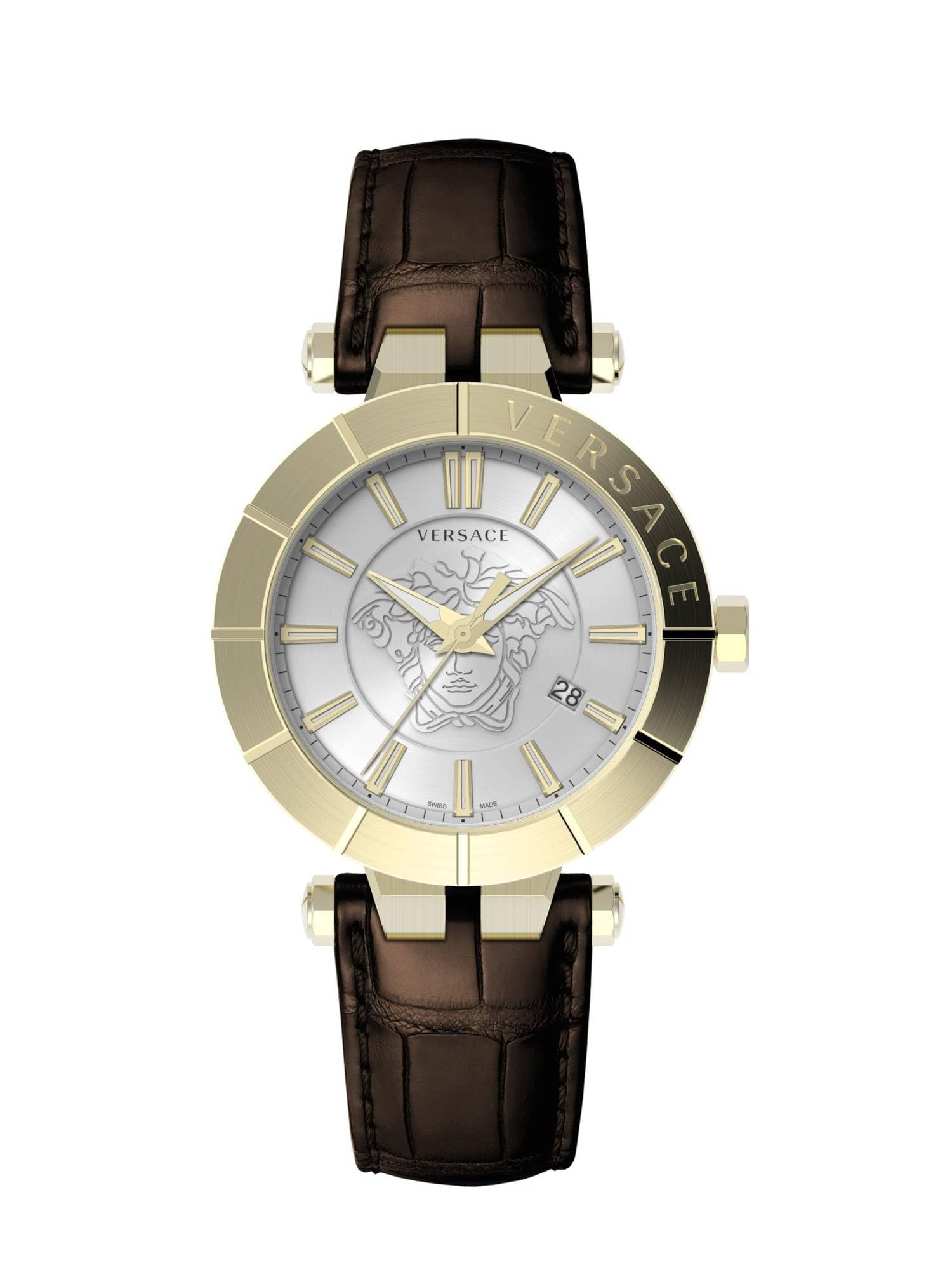 Versace Armbanduhr Armbanduhr 42 mm Datumsfenster Lederarmband VE2B00321