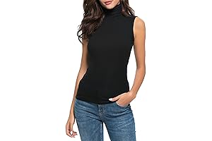 Women's Mock Turtleneck Sleeveless Underscrubs Layer Tank Top
