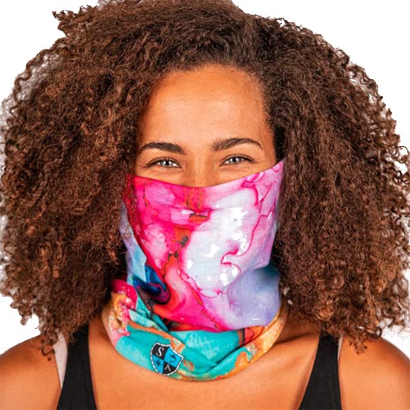 S A Company Single UV Face Shield | UV 30+ Multipurpose Neck Gaiter Balaclava for Adults | Watercolor