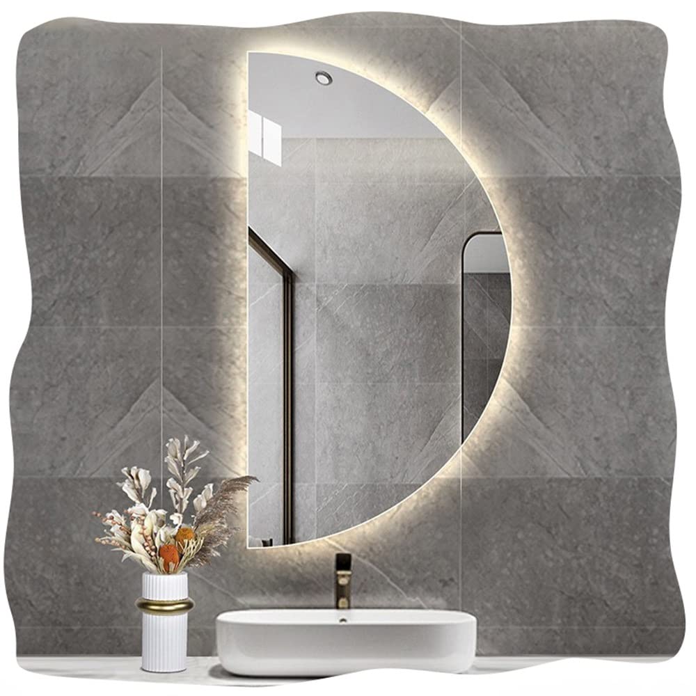 Specchio da parete a LED dimmerabile, 50,8 cm, anti-appannamento, illuminazione moderna, design elegante per la casa, perfetto per bagni eleganti