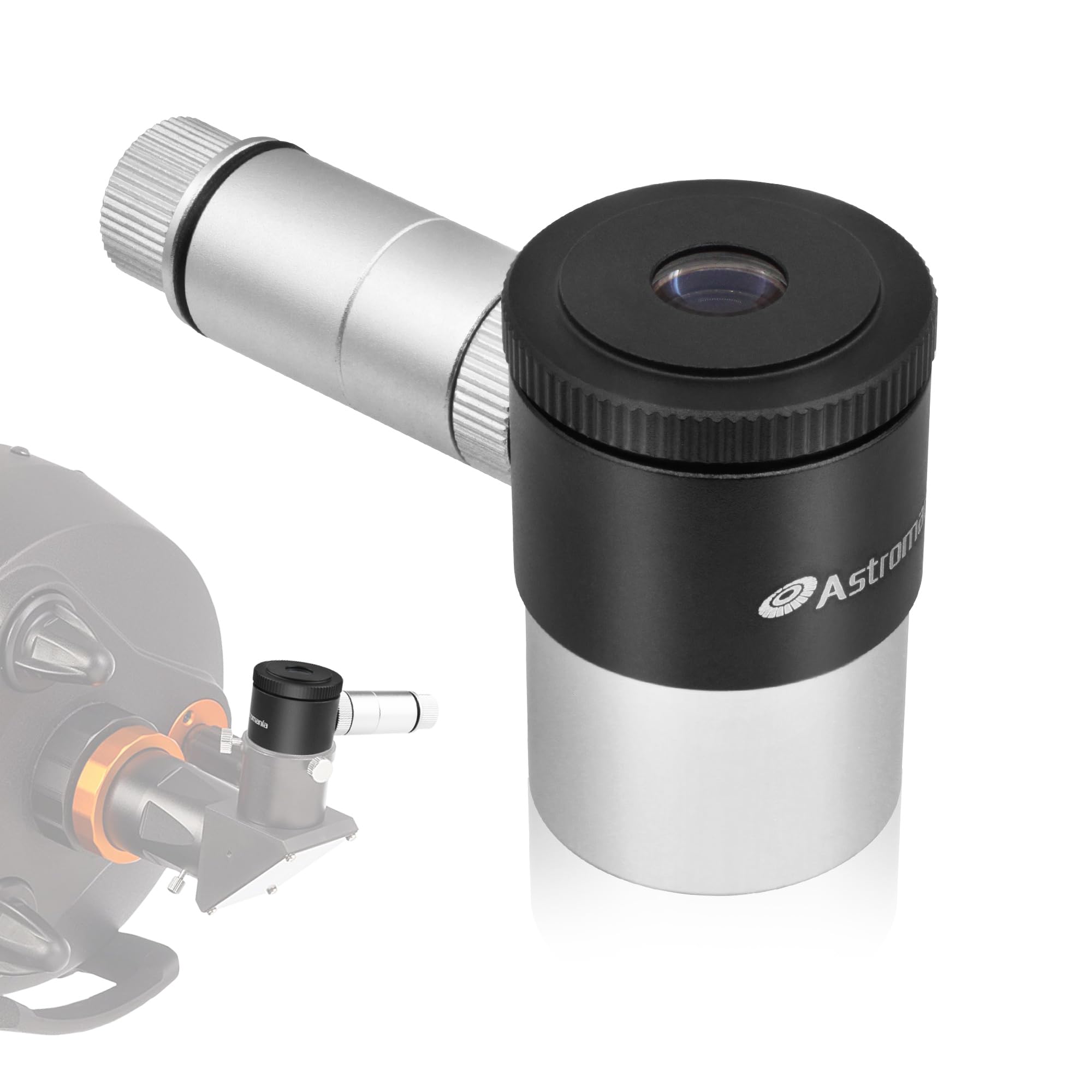 Astromania 12.5mm Illuminated Reticle Plossl Telescope Eyepiece - Adjustable Image and Reticle Focus and Adjustable LED Illumination