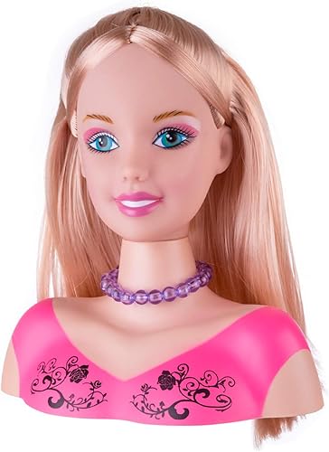 Miniatura 8 de KonHaovF Cabeza de muñeca para peinar el cabello y maquillaje para niñas pequeñas, muñeca pequeña con accesorios para el cabello para niñas,