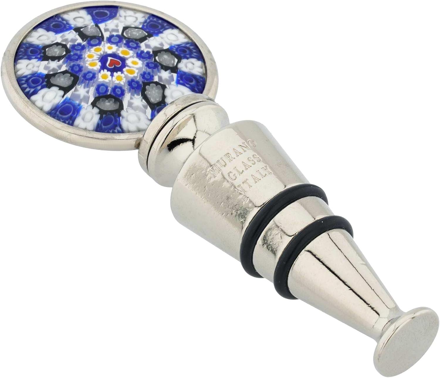 Glass Of Venice Murano Glass Millefiori Round Bottle Stopper