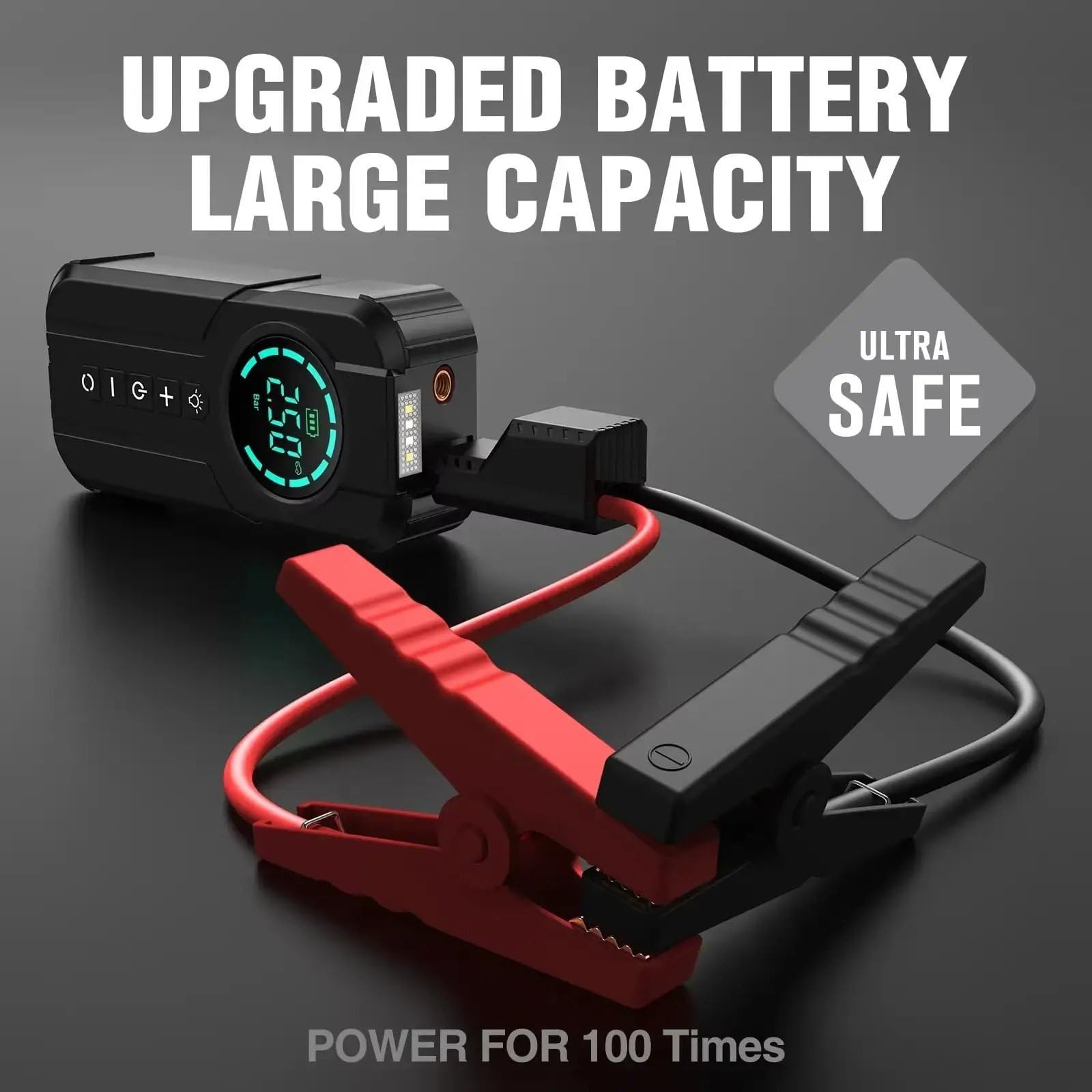 Compressori Portatili Avviatore Portatile per Batteria per Auto 2000A con Emergenza di Potenza del compressore d'Aria 150PSI per Veicoli 12V Compressore Aria Portatile Auto