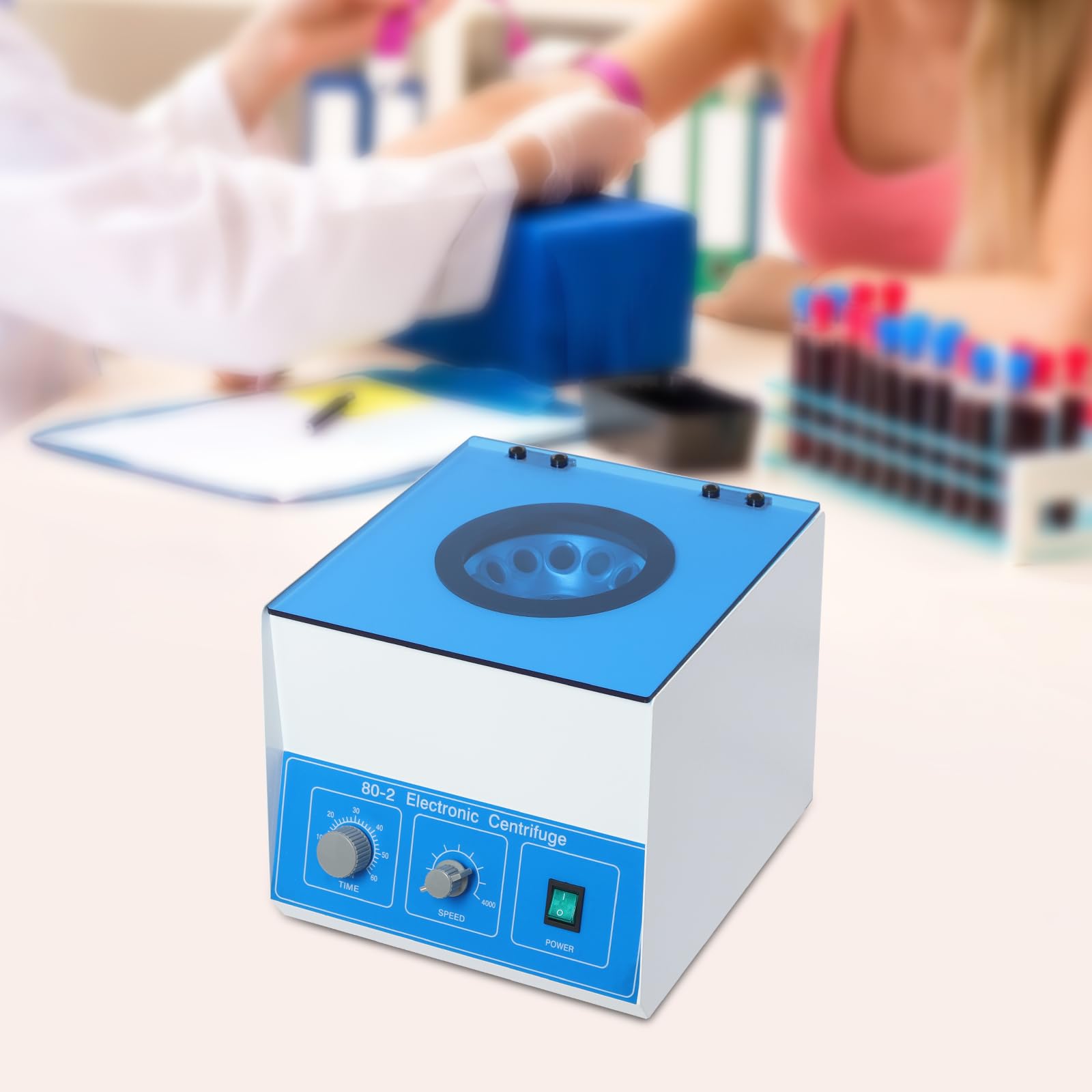 Centrifugadora de mesa de laboratorio 4000 rpm aver 12 tubos centrífugos (20 ml) 0-60 min temporizador