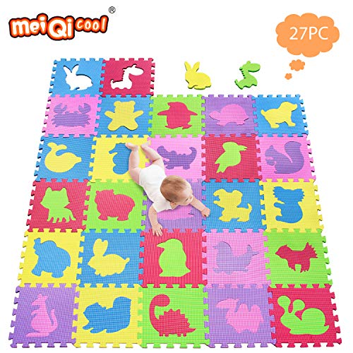 meiqicool Alfombrillas para Puzzles | Alfombra Puzzle para Niños Bebe Infantil 18 Piezas Suelo de Goma EVA Suave 142 x 114cm 535556